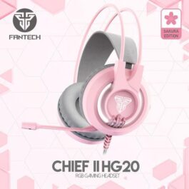 אוזניות גיימינג ורודות FANTECH HG20