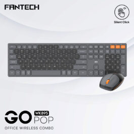 סט מקלדת ועכבר משרדי אלחוטי לחיצה שקטה WK895 Fantech שחור
