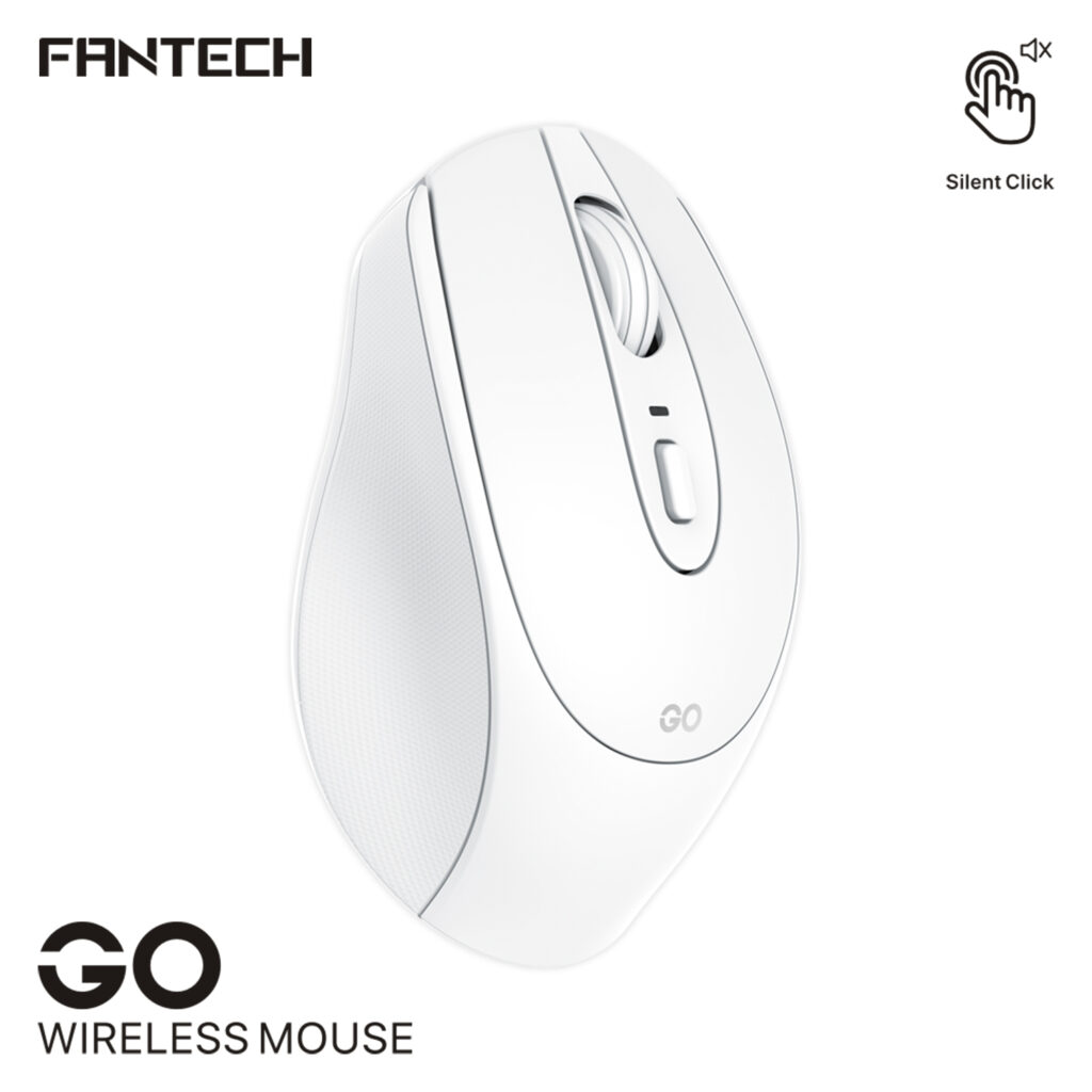 תמונה של עכבר משרדי אלחוטי לחיצה שקטה Fantech W191 לבן