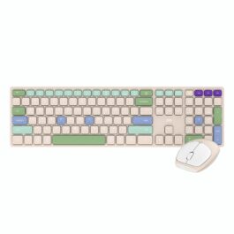 סט מקלדת ועכבר אלחוטי Fantech WK895 בז